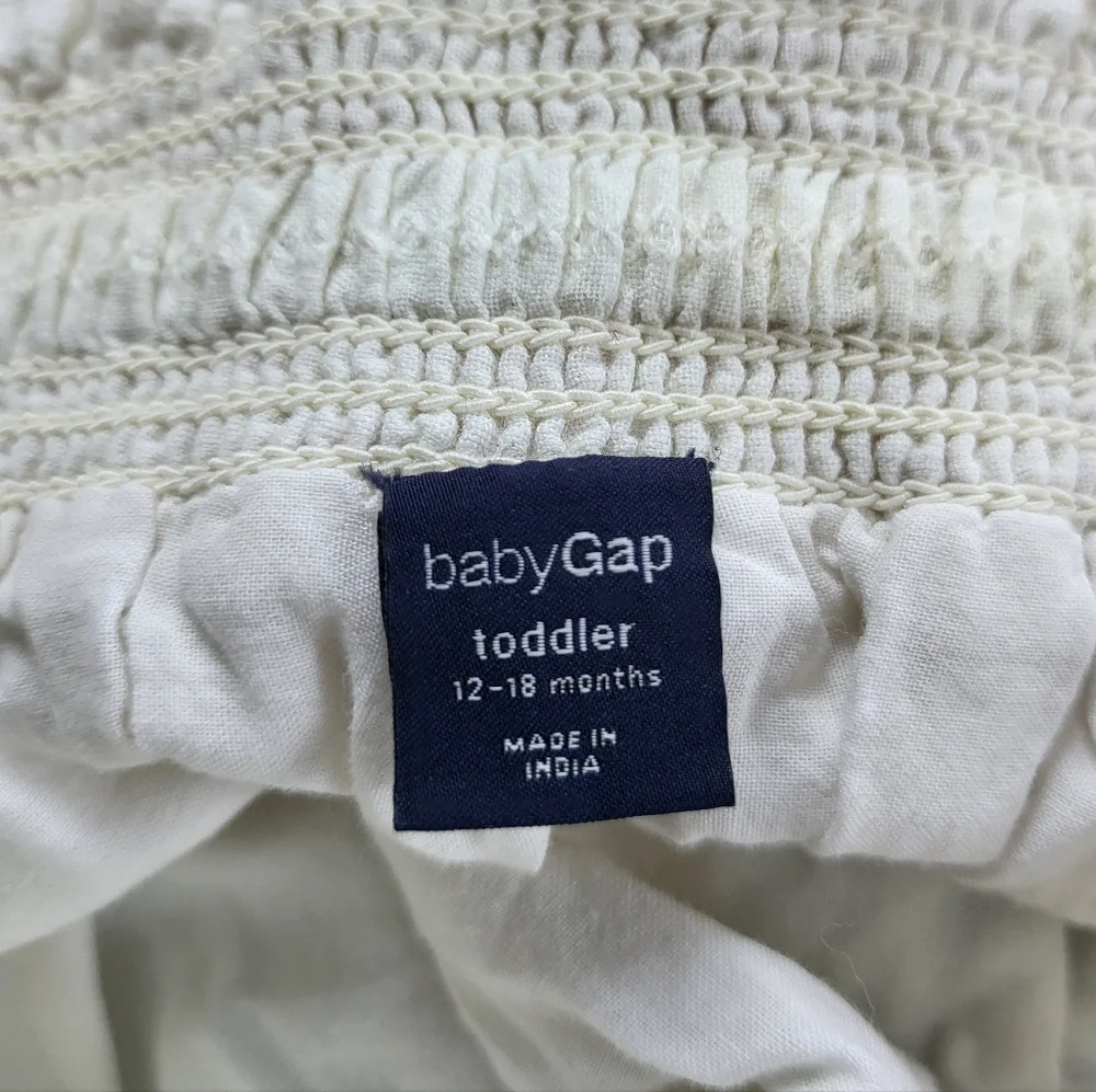 Baby Gap Toddler Girl White Red Floral Embroidered‎ Boho Skirt 12-18 Mo Vintage